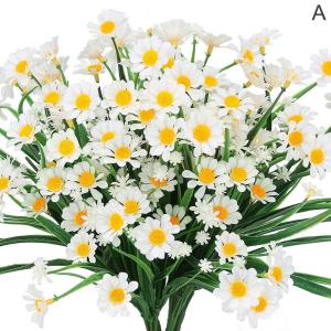 Artificial Flowers Outdoor for Decoration UV Resistant Plastic Fake Plants Garden Porch Window Kitchen Office Table Decoration