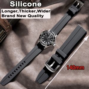 Big Size Silicone Straps Extended Length Rubber Watch Band 20mm 22mm Sports Bracelets Universal Wristband Accessories Waterproof