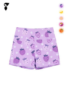 HARDSHIP Purple Strawberry Fitness Shorts Womens Elastic Slimming Shorts Butt Lifting Yoga Pants High Waist Three-quarter Length