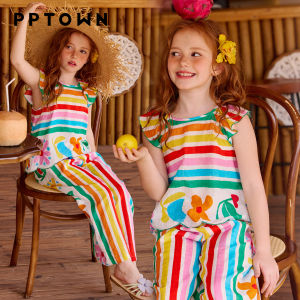 PPTOWN | Sleeveless Printed Girls Shirt Summer