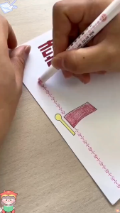 Flower Outline Pen  Line Shaped Highlighter Roller Pen Fast-Drying Colourful