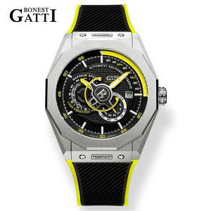 BONEST GATTI | BONEST GATTI Automatic Watches Fashion Mechanical Wristwatch Stainless Steel Watchcase Rubber Strap Watches For Men