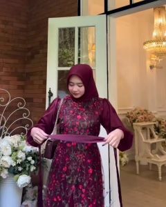 Feni Dress Gamis Brokat Kondangan Model Terbaru 2025 Dress Pesta Lebaran Simple Elegan Viral Mewah