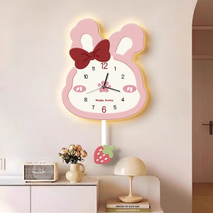 Living Room Decorative Silent Cartoon Clock Wall Hanging Clock Girls Bedroom Childrens Room High-End Feeling Home Decor Clock