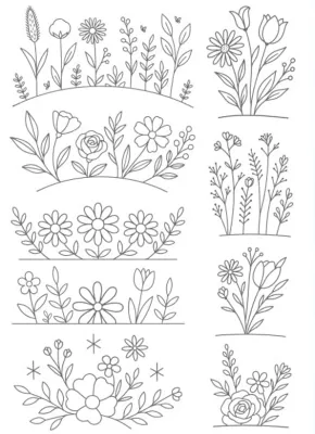 Water Soluble Stabilizer Embroidery Patterns Stick Stitch Embroidery Flower Paper Floral Daisy Designs Wash Stabilizer