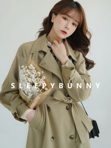 Elegant Slim British Style Casual Long Jacket for Petite Women Spring