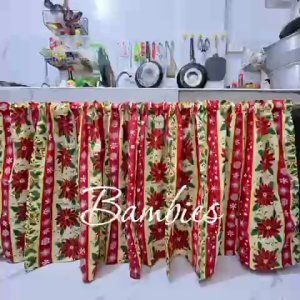 Christmas Half/Lababo Curtain Made in Geena Fabric tela po eto