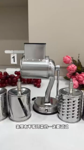 Rotary Grater Food Vegetable Mills Nut Grinder With 5 Drum Blades for Cheese Grating and Nuts Grinding Vegetable Shredding Fruits Slicer