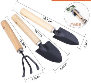 Xẻng làm vườn inox D27xR8cm cầm tay chống rỉ siêu bền