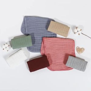 ทารกแรกเกิดสะอึกผ้าขนหนูเด็กยาวมุสลิมผ้าอาเจียนแผ่นสีทึบแผ่นไหล่