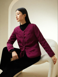 JINSANTA | Silk Long Sleeve Warm Cotton Jacket Soft and Comfortable