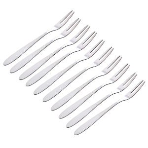 Combo 10 Nĩa ăn trái cây hoa quả ốc bánh kem inox 304 cao cấp - LAZYL