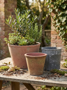 Retro Red Clay Plant Pot Thick Earthenware Potted Plant Succulent Plant Green Ivy Orchid Flower Pot Butterfly Orchid Terracotta Pot