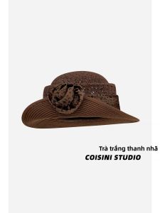 Mũ Rơm Chống Nắng In Báo Cổ Điển