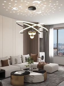 Nordic LED Living Room Chandelier High Ceiling Restaurant Lamp Gold/Black Bedroom Household light 25