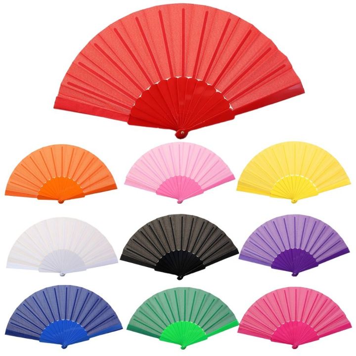 Elegant Folding Fan Portable Cloth Hand Fan Foldable Silk Fan Handheld ...