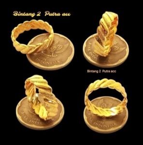 Cincin Wanita Terbaru Terbuat dari Bahan koin Logam 1991 lapis emas Tahan Lama