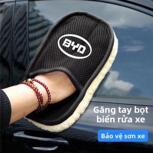 Găng Tay Lau Chùi Bằng Len Dày Khăn Rửa Xe Cho Xe BYD Atto 3 Yuan Plus Han Tang EV F3 E6 Dmi Song F0 Qin Pro G3 I3 Ea1 G6
