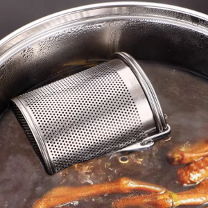 Stainless Steel Spices Filter Net Large Material Filtering Bag Halogen Water Basket Kitchen Storage Container Commercial Use