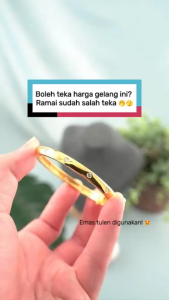 GELANG TANGAN Klasik Saduran Emas 24K Permata Putih Zhulian