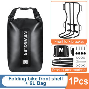 NEWBOLER 4/6/10L Cycling Metal Front Rack PVC Bag for Brompton Bike Bag Front Lightweight Shelf Luggage Rack Bicycle Accessories