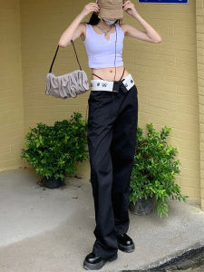 High Waist Straight Leg Black Denim Jeans Womens Spring Autumn Winter Flip Edge Wide Leg Pants Casual Comfortable Fit