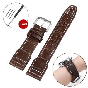 Folding Buckle Leather Watch Band 20mm 21mm 22mm Universal Men Women Straps for IWC for Pilot Series Cowhide Soprt Bracelet Belt