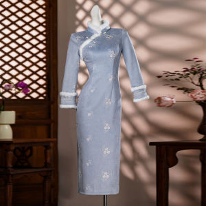 New Chinese Style Teenage Modified Qipao Winter Fleece Thick