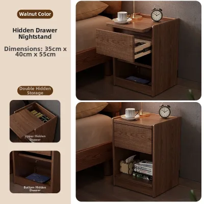 SHANGXINGE | Bedside Table With Lock and Safe Hidden Storage