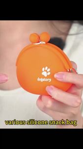 Silicone Pet Snack Bag Portable Dog Training Waist Bag Outdoor Puppy Treat Pouch Food Feeding Storage Pouch For Walking Hiking
