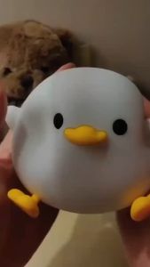 Doudou duck silicone night light ambient light bedroom bedside lamp USB rechargeable companion sleep pat light sensor light