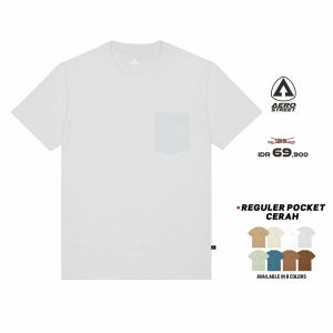 Aerostreet T Shirt Kantong Ozio Polos Reguler Cerah Kaos Pocket KBF01