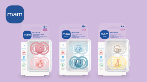 MAM Perfect Night Pacifier 6+ Months Glow in the Dark Baby Soother with Self Sterilising Travel Case (NEW)