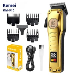 Máy Cắt Tóc Không Dây Kemei 510 Máy Tỉa Tóc Cầm Tay Sạc Được Dùng Cho Râu Và Đầu Kèm 3-4 Đầu Cắt Bằng Thép Không Gỉ