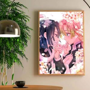 Kayou | Anime Characters Romance M-Mitsuri and O-Obanai 5D DIY Full Round Diamond Painting Home Living Room Bedroom Aesthetic Decor Gift