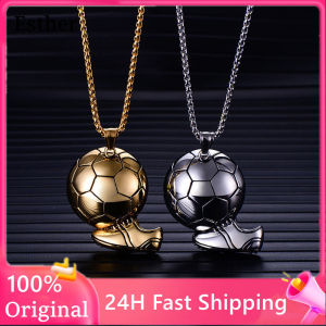 ⚽Esther Football Necklace for men Football Soccer Boots Shoes Pendant Necklace 18k gold pawnable necklace for best friend Gift for boyfriend Jewelry gifts ideas for men kids Children Necklaces Sporty Style stainless steel necklace silver necklace for men