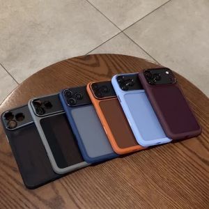 Luxury Solid Color Matte Border Translucent Backplane Armor Phone Case For iPhone 17 18 Pro Max 15 14 16 Pro Bumper Back Cover