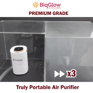 BiqGlow 【TRULY PORTABLE】 Air Purifier HEPA13 medical grade LED Display Negative Ion Car Desktop Speed Adjust PP-101