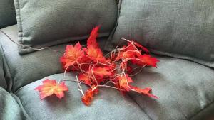 59/118in Halloween Pumpkin Maple Leaves String Lights Battery Powered Fairy Lamps for Home Thanksgiving Indoor Outdoor Decor