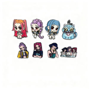 8pcs Animated Film Enamel Pins Cartoon Brooch Badges for Backpack KPOP Demon Hunter Cosplay Fashion Jewelry Accessories Gift Set