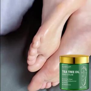 Tea Tree Oil Foot Cream with Aloe Vera Centella Asiatica Menthol & Spearmint Oil Moisturizes & Nourishes Softens Feet