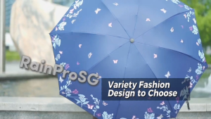 RAINPRO 3-Fold Umbrella Rain and Sun Umbrella UV Protection with Black Coating against Sunshade