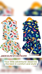 DINO PRINT DESIGN TERNO SANDO AND SHORT FOR KIDS (1yr old up to 13yrs old)