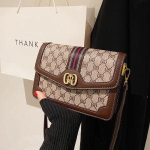 Fashionable Wide Strap Crossbody Bag Womens Handbag Hong Kong Style Retro Small Square Bag Soft PU Leather Casual Use