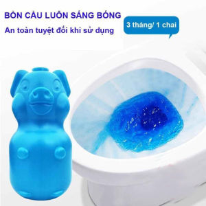 Lọ thả bồn cầu diệt khuẩn khử mùi hình heo màu xanh