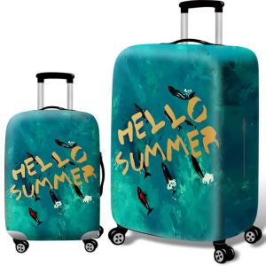 Elastic Protection Cover for Luggage Waterproof Wear-resistant Travel Suitcase Cover Fits 20 24 26 28 Inch Carry-on Bag