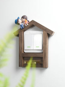 Ốp Tường Ống Vàng Bằng Gỗ Sồi Đen Có Móc Treo Trang Trí Cho Ổ Cắm Điện Và Công Tắc Nhà Cửa Thiết Kế Hiện Đại Đơn Giản