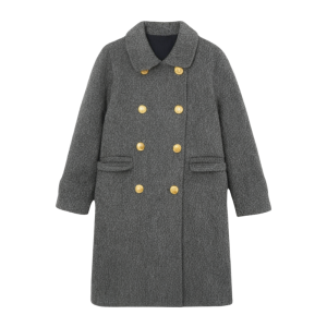 100% Wool Double-Faced Cashmere Coat Thickened Medium-Length for Boys And Girls Winter New Style Fashionable Coat Warmth
