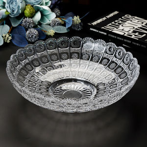 Retro Sunflower Glass Fruit Bowl Transparent Candy Snack Dry Fruit Tray Living Room Decorative Items European Style Home Creativity