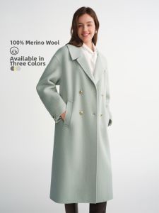 DUSHU | Double Breasted Notched Collar Wool Coat